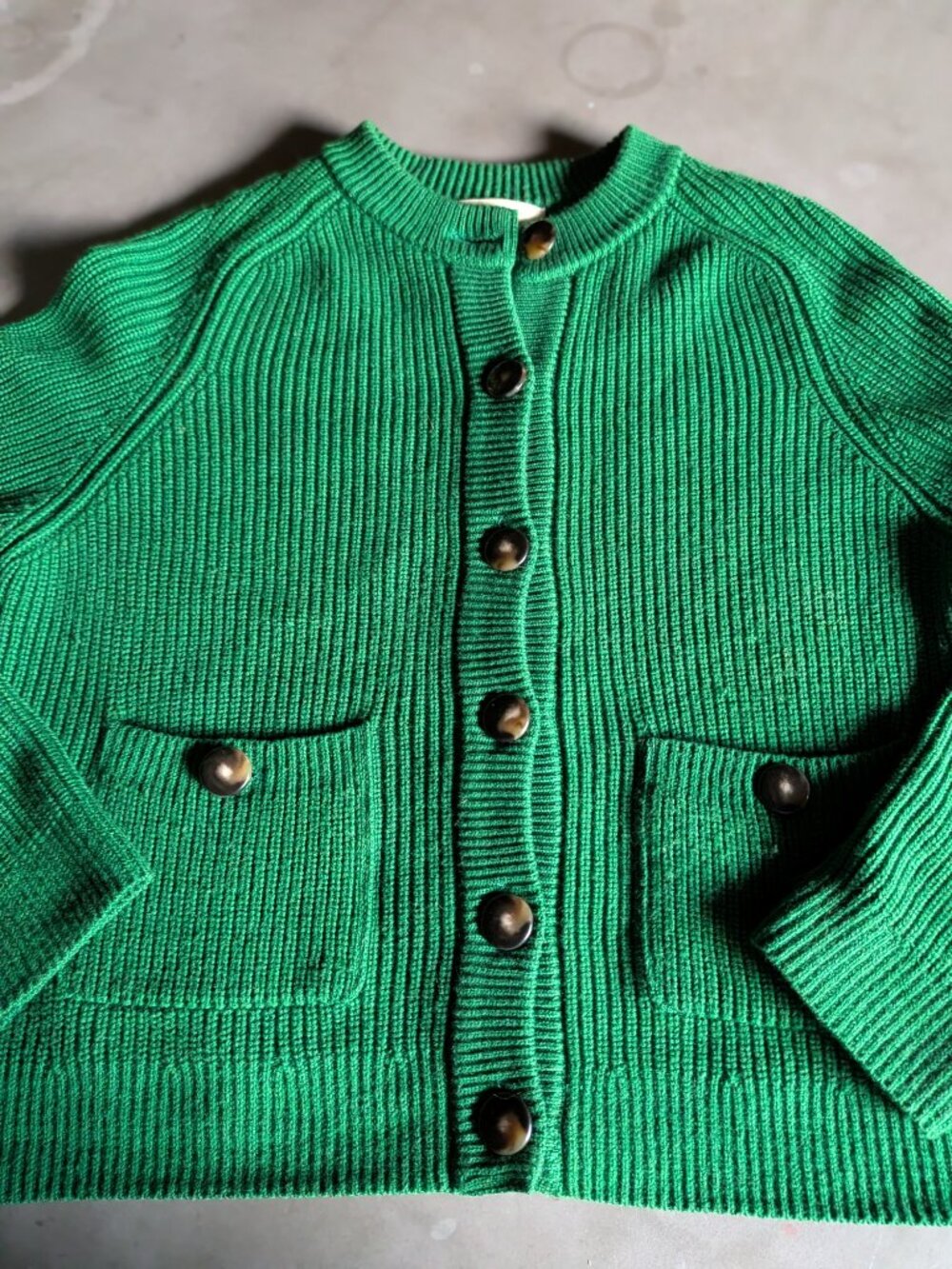 Sézane Madeline Cardigan | Green - Picture 5 of 16